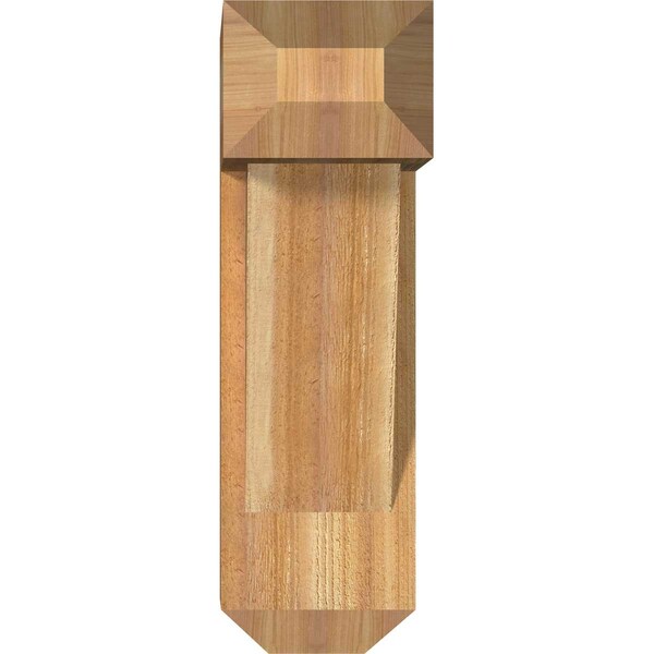 Traditional Craftsman Rough Sawn Bracket W/ Offset Brace, Western Red Cedar, 8W X 18D X 26H